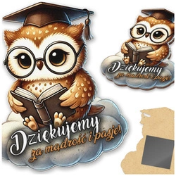 Prezent na Dzień Nauczyciela - Magnes sowa