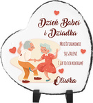 Prezent dla Babci i Dziadka - Laurka serce w formie fotogranitu