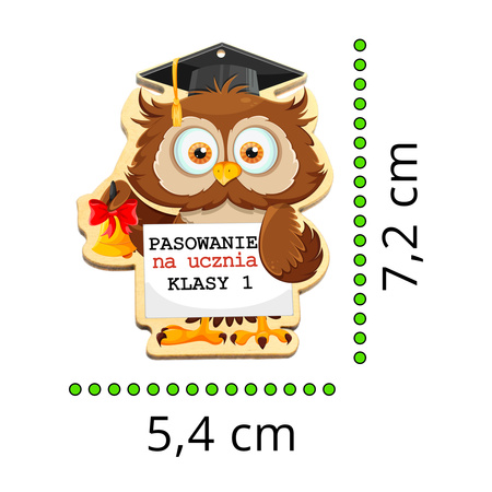 Medal Pasowanie na ucznia klasy 1 - sowa