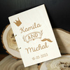 Naturalny album pionowy z personalizowaną okładką - Prezent dla Rodziców Pary Młodej 