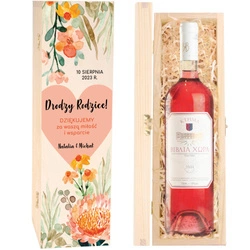 Podziękowanie dla rodziców na ślub - Pudełko na wino