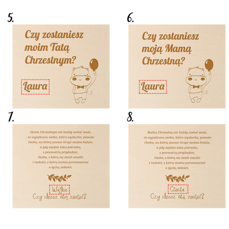 Personalizowane pudełko z kartką - Prośba o bycie Chrzestnym 