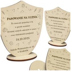 Prezent na pasowanie na ucznia/ przedszkolaka - Drewniana Statuetka