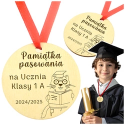 Medal na Pasowanie - Drewniany, personalizacja, wiele wzorów