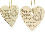 Zawieszka w kształcie serca z personalizowanym grawerem - Prezent dla Mamy