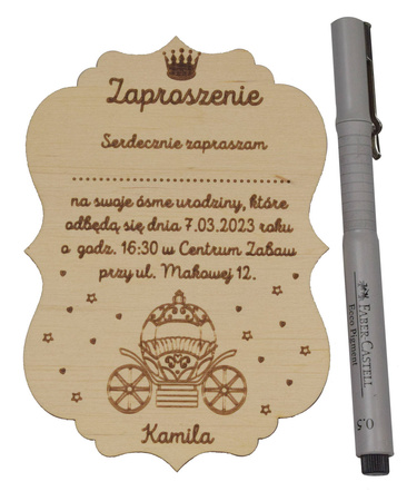 Zaproszenie Na Urodziny Dziecka - Drewniane, Personalizowane