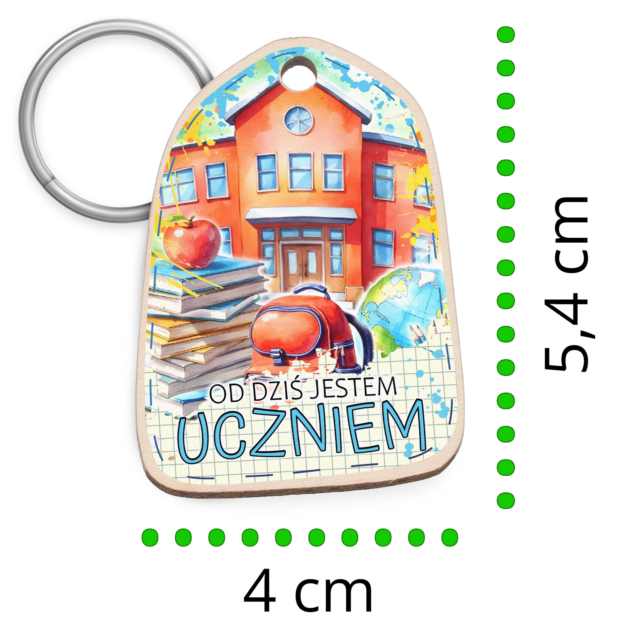 Drewniany brelok z nadrukiem – prezent dla dzieci