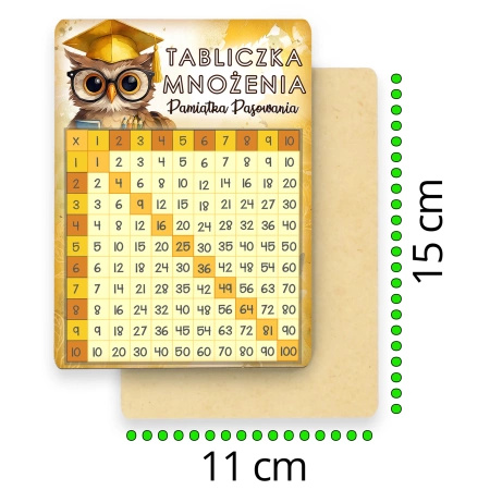 Tabliczka mnożenia drewniana – prezent na pasowanie