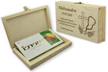 Personalizowane pudełko na czekoladę - Prezent na Bierzmowanie 