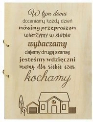 Naturalny album pionowy z personalizowaną okładką - Prezent na Nowy dom 