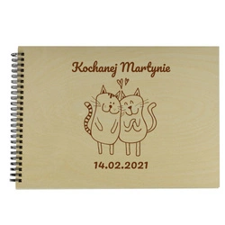 Prezent na Walentynki - Naturalny album poziomy z personalizowaną okładką