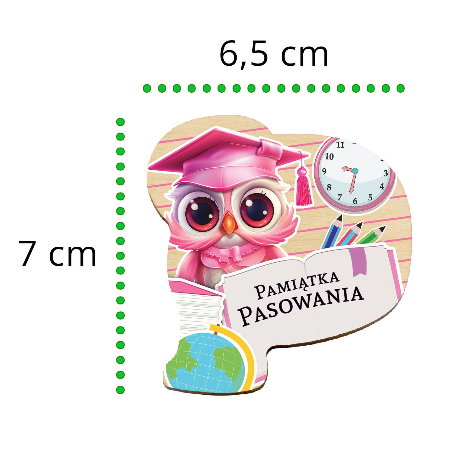 Drewniany magnes na pasowanie ślubowanie