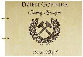 Naturalny album poziomy z personalizowaną okładką - Prezent dla Górnika 