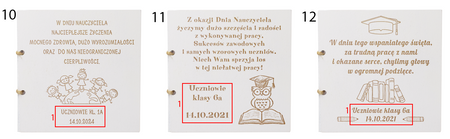 Prezent na Dzień Nauczyciela - Drewniana Kartka z Życzeniami