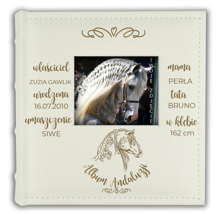 Personalizowany album z ekoskóry - Prezent dla Koniarza 