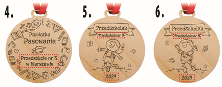 Medal Dzień Przedszkolaka - Drewniany, personalizacja, wiele wzorów