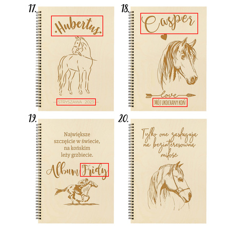 Naturalny album pionowy z personalizowaną okładką - Prezent dla Koniarza 