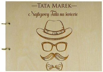 Naturalny album poziomy z personalizowaną okładką - Prezent na Dzień Taty 
