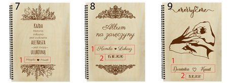 Naturalny album pionowy z personalizowaną okładką - Prezent na Zaręczyny 