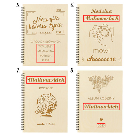 Naturalny album pionowy z personalizowaną okładką - Album rodzinny