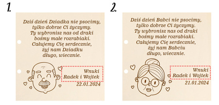 Prezent dla Babci i Dziadka - Personalizowana kartka z kopertą