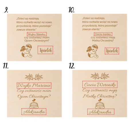 Personalizowane pudełko z kartką - Prośba o bycie Chrzestnym 
