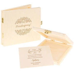 Prezent dla Rodziców Chrzestnych na Ślub - Pudełko z kartką