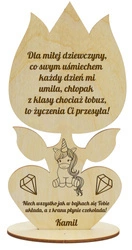 Prezent dla dziewczynki na Dzień Kobiet - Personalizowany tulipan