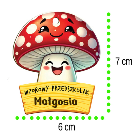 Medal Pasowanie/Dzień Przedszkolaka/Zakończenie - Imienny, Grupa Muchomorki