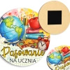 Upominek pasowanie do szkoły - drewniany magnes