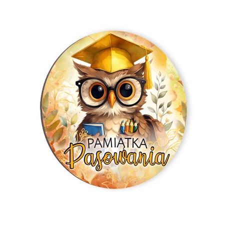 Drewniany magnes na pasowanie – kolorowy nadruk