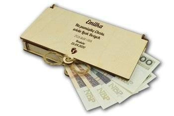 Personalizowane wiązane pudełko na pieniądze - Prezent na Chrzest Święty, Pierwsze Urodziny 