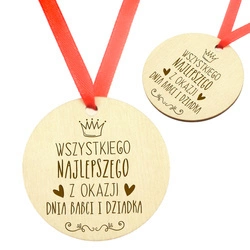 Prezent dla Babci i Dziadka - Medal drewniany do szkoły, przedszkola, żłobka