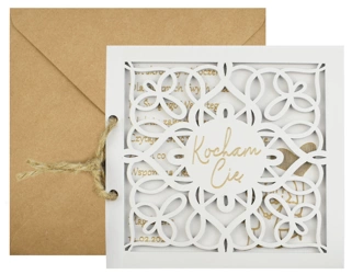 Prezent na Walentynki - Personalizowana biała kartka z kopertą