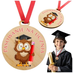 Medal Pasowanie Szkoła podstawowa - Drewniany