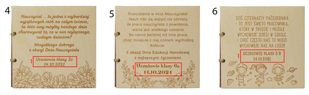 Prezent na Dzień Nauczyciela - Drewniana kartka z życzeniami