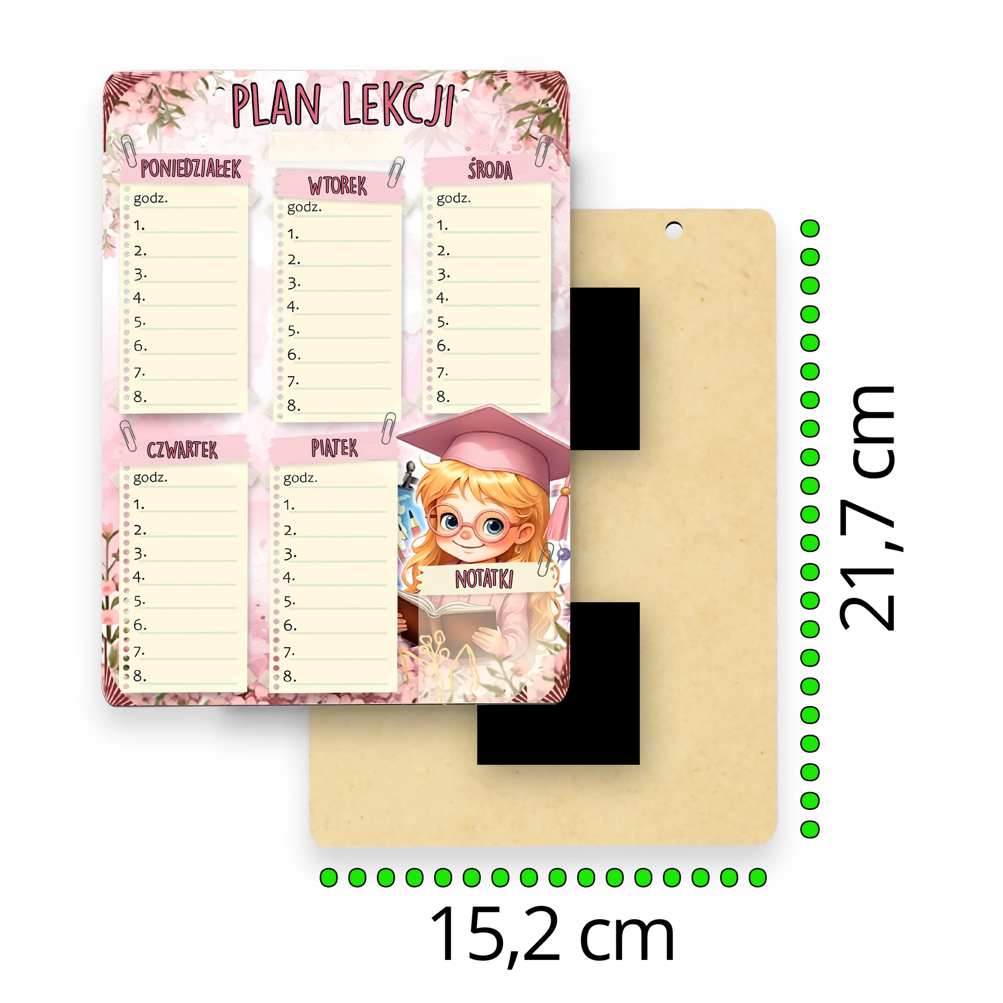 Plan lekcji z karteczkami – drewniana tabliczka do organizacji zajęć