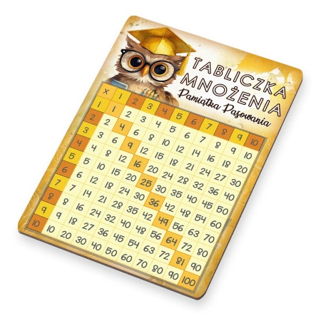 Tabliczka mnożenia drewniana – prezent na pasowanie