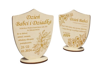 Prezent dla Babci i Dziadka - Drewniana Statuetka