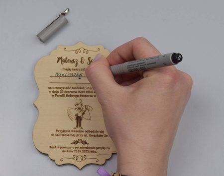 Zaproszenie na Ślub - Drewniane, Personalizowane