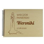 Naturalny album poziomy z personalizowaną okładką - Wieczór Panieński/Kawalerski