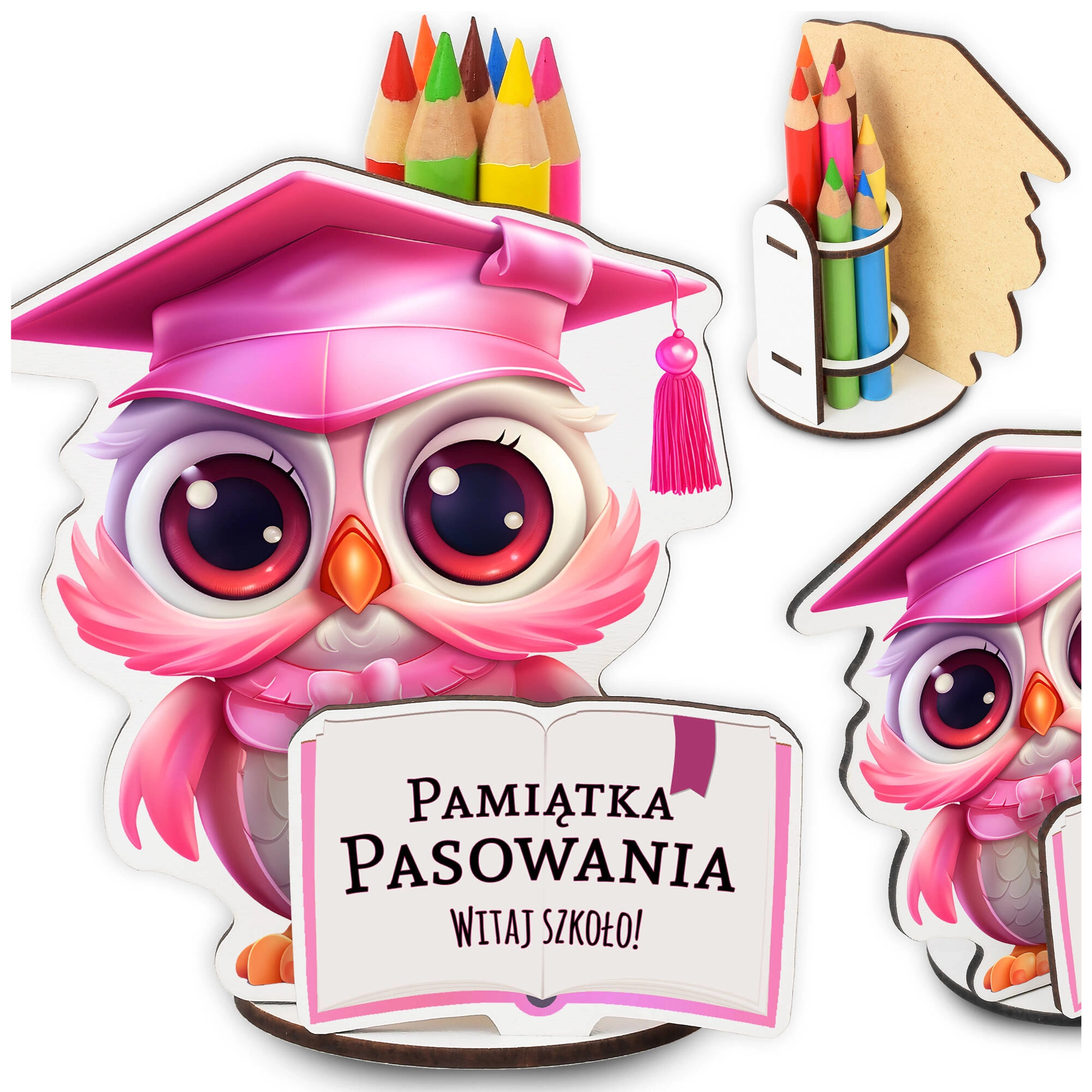 Drewniany organizer na pasowanie dla dziewczynki