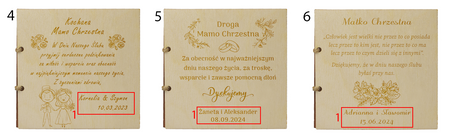Podziękowanie dla rodziców chrzestnych na ślub - Drewniana Kartka