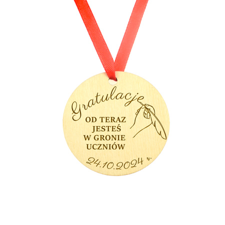 Medal na Pasowanie - Drewniany, personalizacja, wiele wzorów