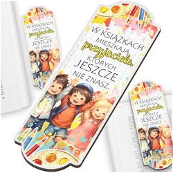 Zakładka z nadrukiem upominek do szkoły przedszkola pasowanie