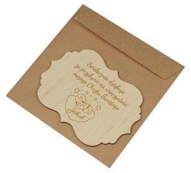 Podziękowanie Dla Gości Chrzest Święty - Drewniane, Personalizowane