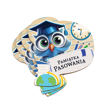 Drewniany magnes na pasowanie - dla chłopca