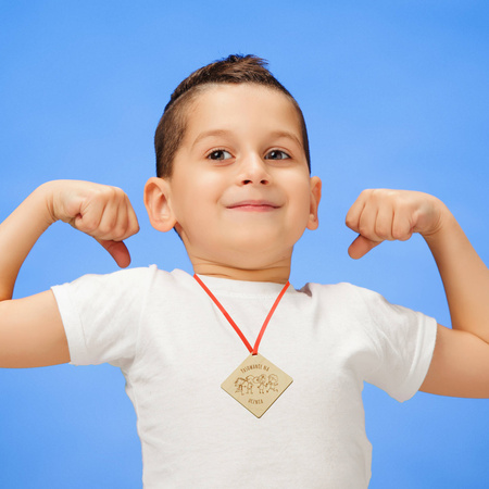 Medal na pasowanie, ślubowanie - Drewniany