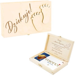 Drewniane pudełko stópki 