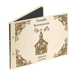 Naturalny album poziomy z personalizowaną okładką - Pamiątka Bierzmowania 